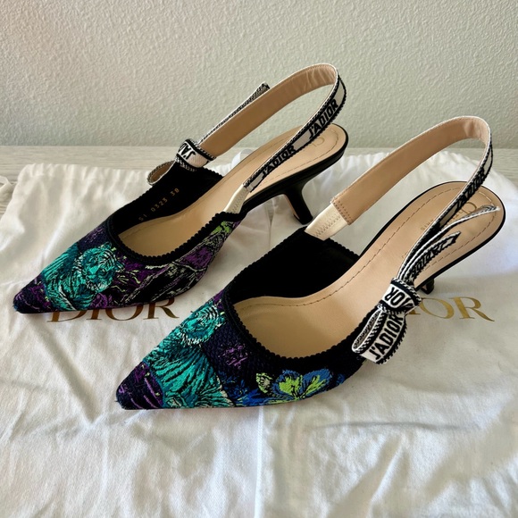 Dior J’Adior Slingback Pumps with Tiger Design - Picture 1 of 7